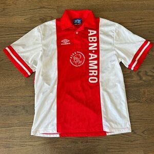 Umbro Ajax Amsterdam 1993 /1994 Football Soccer Jersey Shirts Large VTG Abn-Amro